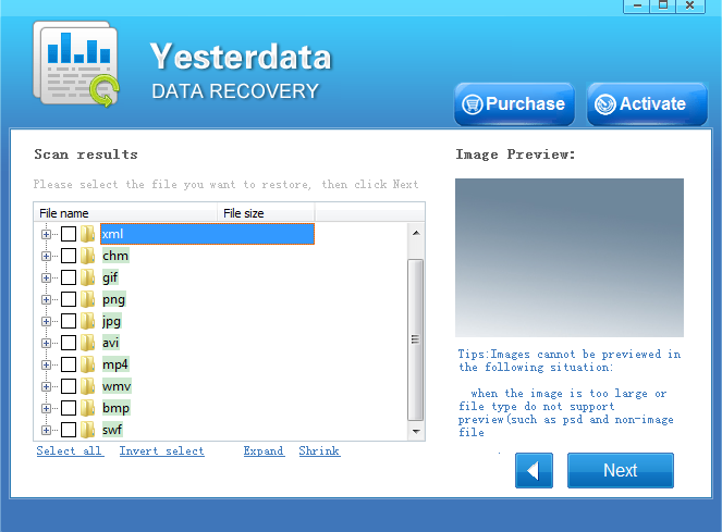 Preview and recover deleted files from Flash Drive